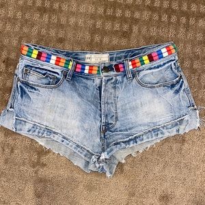 Free People Embroidered Eliot Denim Shorts